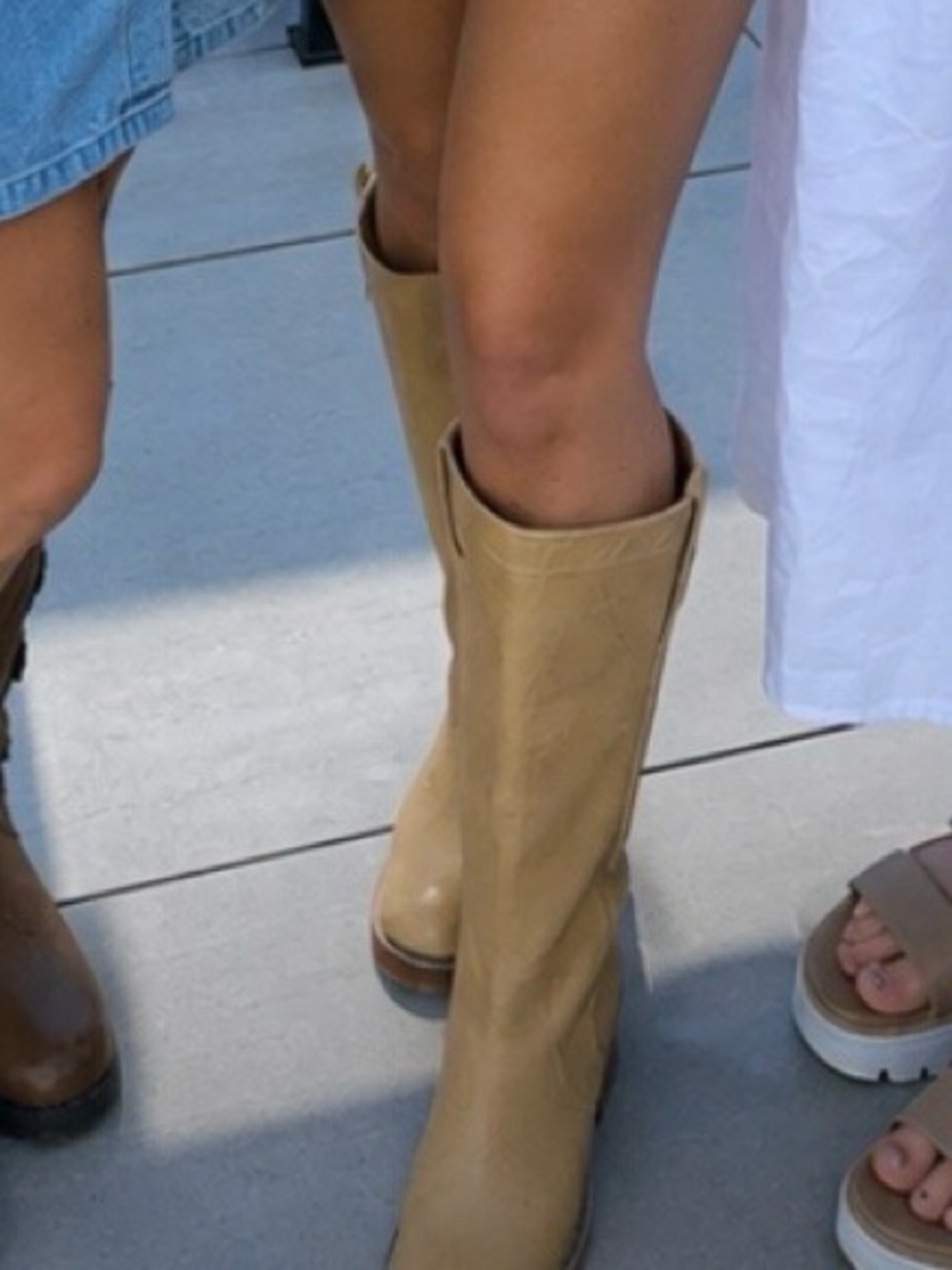 Frye Tall Leather Heeled Boots in Mustard Yellow - Picture 10 of 10